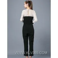 Designer Women Fashion Lace Jumpsuit Pants Wholesale thumbnail-2