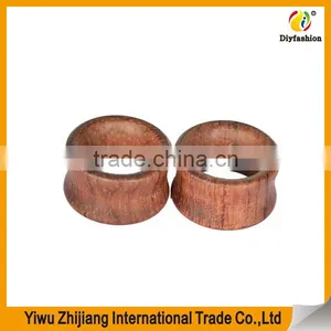 Longbeauty Pair Vintage Brown Natural Wood Hollow Tunnels Ear Plugs Stretcher Gauges thumbnail-4