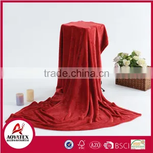 Factory Price Super Soft Solid High Quality Flannel Fleece Blanket thumbnail-1