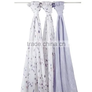 Super Soft 47''x47'' ,100% Cotton Premium Muslin Baby Swaddle Balnket Organic thumbnail-2