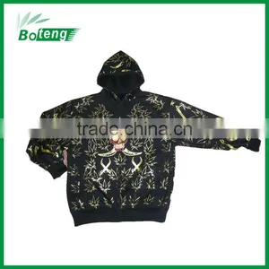 CVC Fleece Foil Allover Print Rhinestone Jacket thumbnail-1