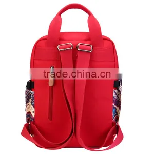 Boho Printed Mother Shoulder Red Color Diaper Bag thumbnail-3