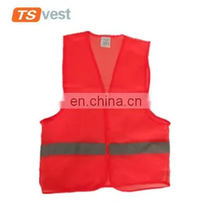 Red Color Normal Style Promotional Cheap Safety Vest thumbnail-1