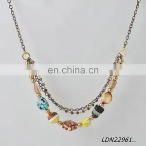 Latest Irregularity Or Multi Color Bead 3 Roll Chain Hematite Necklace Jewelry thumbnail-1