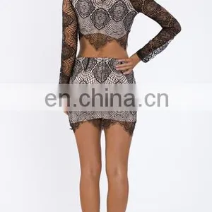 2015 Latest Skirt Design Black Mini Lace Skirt /Pictures Of Mature Women With Short Skirt thumbnail-2