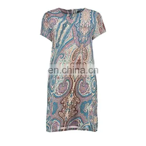 Beach Wear Summer Cap Sleeve Paisley Print Women Mini Dress thumbnail-3