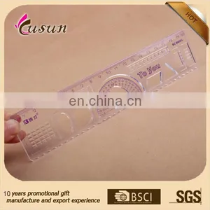 High Quality Plastic Straight Ruler With Protractor thumbnail-2