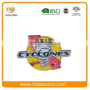 Customized Bling Bling Glitter Enamel Zinc Alloy Metal Badge/Lapel Pin thumbnail-1