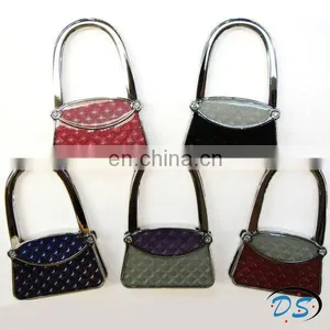 Elegant Bag Shaped Crystal Folding Purse Hook Handbag Hanger Holder Varied Color thumbnail-1