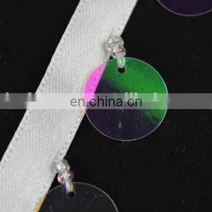 Wholesale Colorful Sequins Beaded Tassel Lace Trim for Decorative thumbnail-2