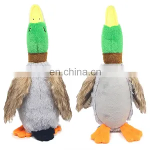 Eco-Friendly Animal Shaped Wind Duck Flippers String Pet Squeaky Plush Toy for Dog thumbnail-1