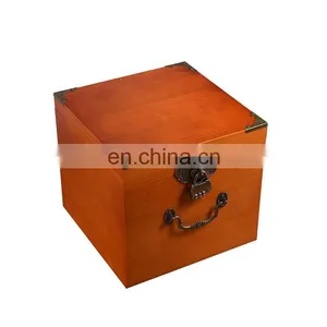 Vintage Style Wooden Jewelry Gift Box With Lock and Key Home Decoration Wood Sundries Storage Boxes thumbnail-2