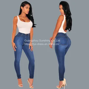 Customized Stretch Womens Denim Pants High Waist Skinny Jeans thumbnail-1
