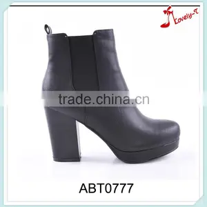 2016 Woman's Newest Stylish High Heel Wellington High Ankle Boots With Side Zipper thumbnail-1