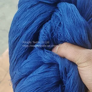 13oz Natural Indigo Dyed Warp Weft White Salvage Denim Fabric W621070-1 thumbnail-4
