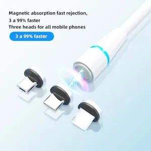 3 in 1 Fast Micro Type C Magnetic Charging Cable For Iphone For HUAWEI For Android thumbnail-1