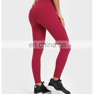 Custom Logo Wholesale Ribbed High Stretch Gym Yoga Fitness Tights Workout Running Training Sports Wear Legging Pants For Women thumbnail-5