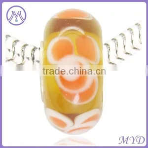Yellow Blue Dots Fits Lampwork Glass Beads With Silver Core thumbnail-4