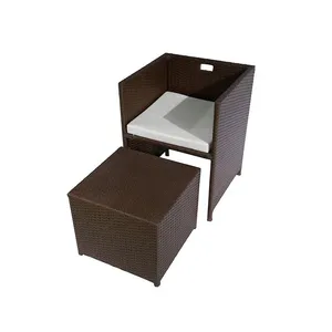 Modern PE Rattan Garden Dining Set Comfortable Portable Outdoor Dining Set Villa Used Rattan Dining Set thumbnail-3