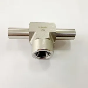 Stainless Steel Double Ferrule Tee Fitting for Oil and Gas Pipeline Connections thumbnail-2