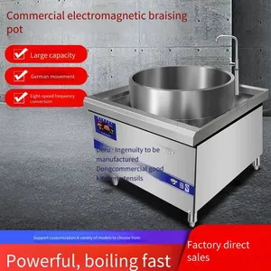 Deru Commercial Induction Cooker for Lanzhou Noodles, Triangular Beef Noodle Pot, 304 Composite Bottom Soup Pot, Beef and Mutton Soup Stove thumbnail-3