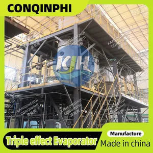 Triple-effect Countercurrent Evaporator With CIP System, 304SS, PLC, 0.5-1 Ton/Hour, Standard Compliant thumbnail-5