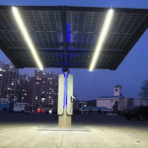 Wanze Energy Smart Dual Axis Solar Tracker Carport 5.2kWp Integrated EV Charging Station With 10kWh Battery Storage for Commercial Parking Lots thumbnail-4