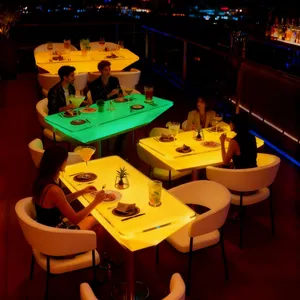 Hotel Bar Outdoor Party Luminous Furniture Kit IP65 Waterproof 16 Color Adjustable LED Glow Table Sofa Set thumbnail-3