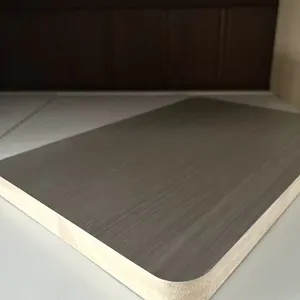 Grey Wood Grain Faced Solid Wood Core Board for Cabinet Wardrobe Door thumbnail-2