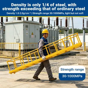 Heavy Duty Fiberglass Caged Ladder High Strength Industrial Safety Ladder for Petrochemical Industry thumbnail-1