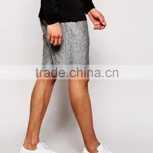 Slim Fit Smart Bermuda Shorts In 100% Linen Clothing thumbnail-4
