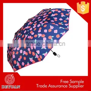 Cheap Wholesale Manual Open High Quality 3 Folding Umbrella thumbnail-3