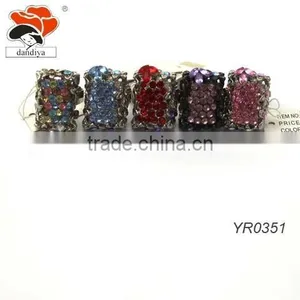 Yiwu New Arrival Jewellery Rhinestone Rectangle Ring Factory Direct Sale thumbnail-1