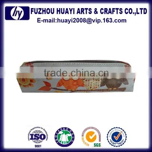 Wholesale Colorful Rectangle Custom Printed Cotton&pu Pencil Case With Zipper thumbnail-1
