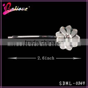 Wholesale Metal Silver Flower Hair Pin,hot Selling Fancy Kids Hair Clip,hair Pins for Girls thumbnail-2