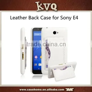 Dark Blue Back Leather Case For Sony Xperia E4 thumbnail-3