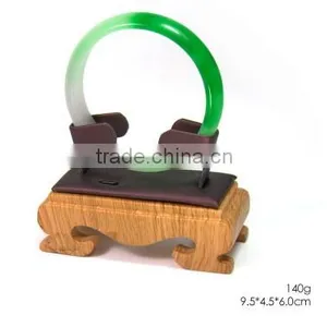 AN83 ANPHY Single Wooden Base Bracelet Shelf Purple Jewelry Display Stand Holder Stock Army Green 9.5*4.5*6cm 140g thumbnail-1