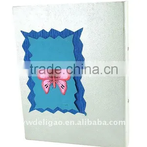 Butterfly Impressed Paper Wrapping Ring Binder Desktop File Folder for Office Stationery Cardboard A4 or FC Size thumbnail-1