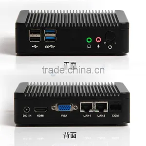 Fanless Mini PC With Intel Celeron J1900 2.0GHz Quad Core 4GB Ram 32GB SSD Dual Lan Win7/Win8/Linux thumbnail-2