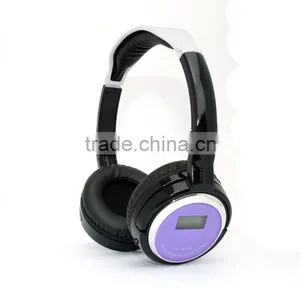 2016 Fashion Useful Music Color Ear Wireless Purple Headphones With Built-in Mp3 Player fm Radio Memory Card and Display Screen thumbnail-4