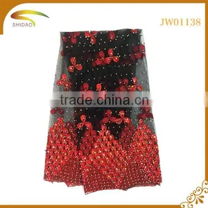2016 Wholesale Beautiful Embroidered Italian African Lace Fabric for Party Dress and Cloth Supplier's Choice thumbnail-1