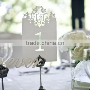 Elegant Custom Different Numbers & Nemes White Laser Cut Table Numbers for Wedding thumbnail-1