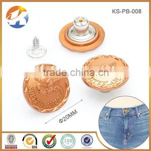High Grade Copper Custom Made Clothing Button thumbnail-1