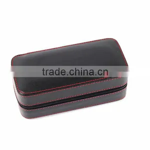 Hangzhou Manufacturer Custom 8 Slot Black Leather Watch Storage Box With Zipper thumbnail-4