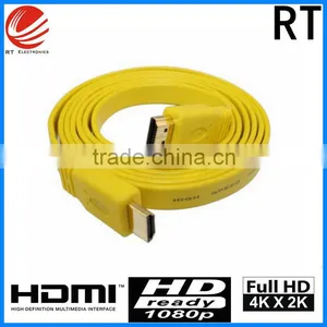 High Speed Flat HDMI Cable 24k Gold 3D Ethernet 1080p 2160P thumbnail-2