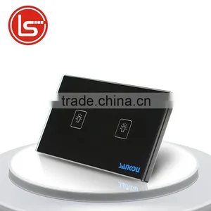 US/AU Touch Switches Home Light Wall Switch 2Gang2Way Control Black Crystal Glass Panel Factory Outlet thumbnail-1
