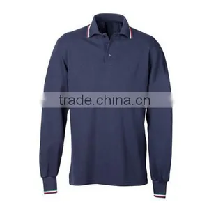 Long Sleeve 100% Cotton Pique Polo-shirt thumbnail-1
