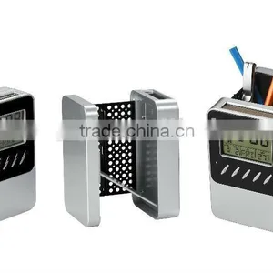 Solar Foldable Pen Holder With Calendar and Clock Display thumbnail-1
