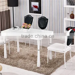 Wrought Iron Table and Four Chairs Minimalist Tempered Glass Dining Table thumbnail-1