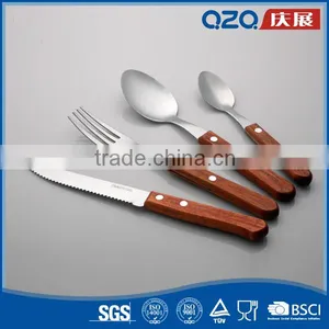 Promotion Modern Western Cuisine Wooden Handle Spoon and Fork Factory thumbnail-1